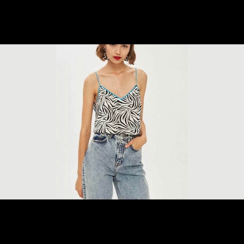 NWOT Topshop Zebra Print Camisole Size10